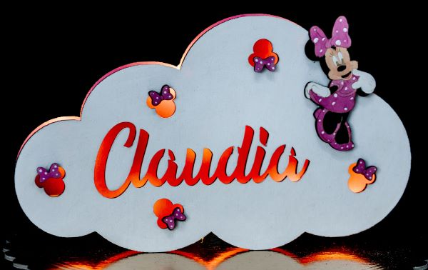 Lampada nuvola personalizzata con nome
